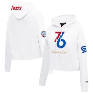 Pro Standard Philadelphia 76ers Women's White 2024/25 City Edition Chenille Alluring Applique Cropped Pullover Hoodie Don't be left out! Get this stylish jersey and show your team pride.