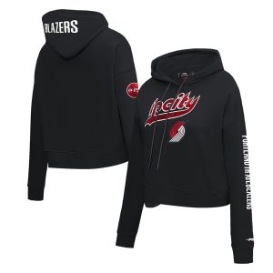 Pro Standard Portland Trail Blazers Women's Black Sophisticated 2023/24 City Edition Cropped Pullover Hoodie Proven quality! Invest in this reliable jersey.