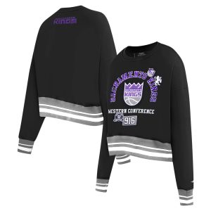 Pro Standard Sacramento Kings Women's Black Area Code Remarkable Cropped Pullover Sweatshirt Gift idea! Surprise a sports fan with this amazing jersey.