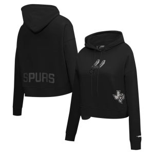 Pro Standard Remarkable San Antonio Spurs Women's Black Jewels Cropped Pullover Hoodie Authentic look! Wear this genuine jersey.