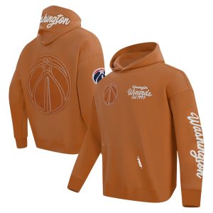 Pro Standard Premium Washington Wizards Brown Paint the City Drop Shoulder Pullover Hoodie Exclusive design! Own a jersey like no other.