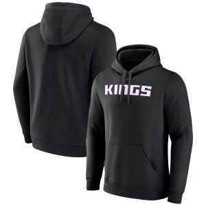 Sacramento Kings Black Wordmark Team Logo Pullover Hoodie Enchanting Exclusive design! Own a jersey like no other.