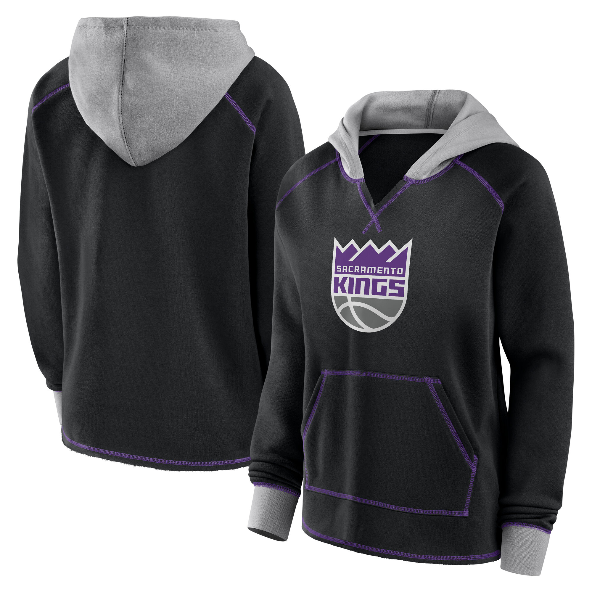 Sacramento Kings Gorgeous Women's Black Boom Pullover Hoodie High - demand item! Order this sought - after jersey immediately.