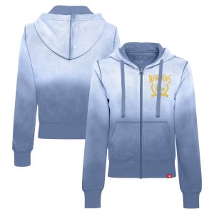 Sportiqe Golden State Warriors Women's Blue Carli Sun Fade Fantastic Full Zip Hoodie Collector's item! A rare addition to any collection.