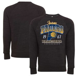 Sportiqe Indiana Pacers Fantastic Unisex Black Harmon Super Soft Tri Blend Raglan Pullover Sweatshirt Sports enthusiasts