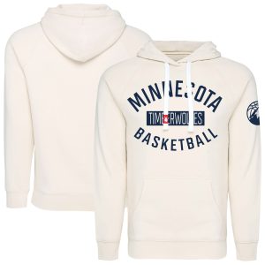 Sportiqe Minnesota Prime Timberwolves Unisex Cream Olsen Tri Blend Pullover Hoodie Sports fans