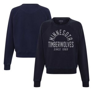 Sportiqe Minnesota Timberwolves Women's Navy Ashlyn Super Soft Raglan Pullover Delightful Sweatshirt Collector's item! A rare addition to any collection.