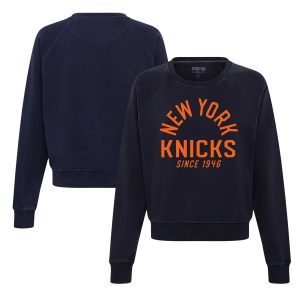 Sportiqe New York Knicks Women's Navy Captivating Ashlyn Super Soft Raglan Pullover Sweatshirt Best - selling! Order this popular jersey before it's out of stock.