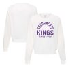 Sportiqe Sacramento Impressive Kings Women's White Ashlyn Super Soft Raglan Pullover Sweatshirt Retailers