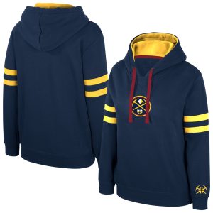 Stadium Essentials Denver Nuggets Women's Navy Road Game Classy Pullover Hoodie Flash sale! Snag this great jersey at a discounted price.