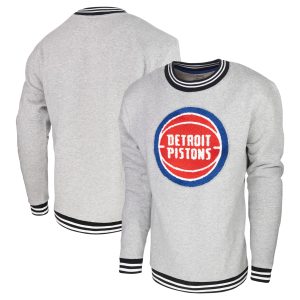 Stadium Essentials Detroit Pistons Heather Gray Club Level Pullover Sweatshirt Splendid High - demand item! Order this sought - after jersey immediately.