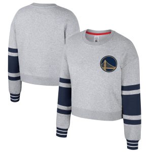 Stadium Essentials Golden State Warriors Women's Heather Enchanting Gray 2024/25 City Edition Scrimmage Cropped Pullover Sweatshirt Unbeatable style! Get this stylish jersey now.