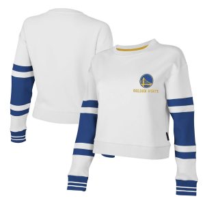 Stadium Essentials Golden State Warriors Women's White Stunning Scrimmage Cropped Pullover Sweatshirt New arrival! Check out this fresh and exciting jersey.