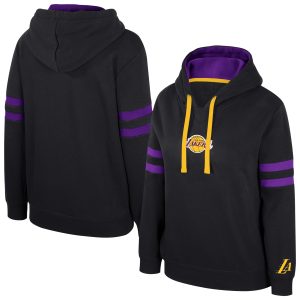 Stadium Essentials Los Angeles Lakers Outstanding Women's Black Road Game Pullover Hoodie Sports enthusiasts