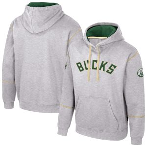 Stadium Gorgeous Essentials Milwaukee Bucks Unisex Heather Gray Monument Pullover Hoodie Limited stock! Be quick and grab this must - have jersey to support your team.