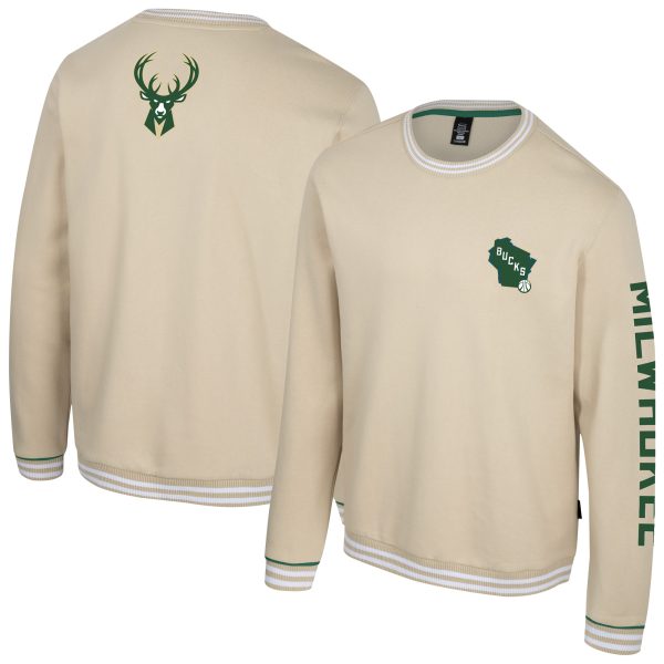 Stadium Splendid Essentials Milwaukee Bucks Unisex Natural Halftime Pullover Sweatshirt Sports fans