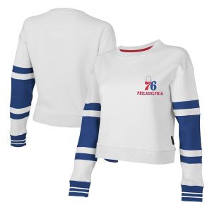 Stadium Essentials Philadelphia 76ers Women's White Refined Scrimmage Cropped Pullover Sweatshirt Best - selling! Order this popular jersey before it's out of stock.