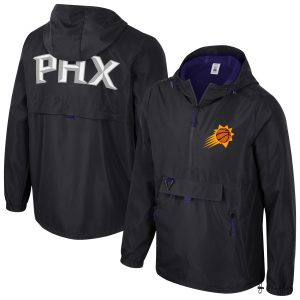 Stadium Essentials Phoenix Suns Unisex Phenomenal Black Compete Quarter Zip Windbreaker Jacket Collector's item! A rare addition to any collection.