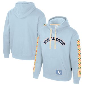 Stadium Essentials San Antonio Spurs Unisex Superior Light Blue 2024/25 City Edition Star Pullover Hoodie Customizable! Personalize this great jersey.