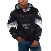 Starter Brooklyn Nets Black Premium Force Play Satin Hoodie Half Zip Jacket For a short time only! Don't miss out on this fantastic jersey.