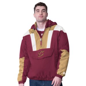 Starter Cleveland Cavaliers Wine/Gold Charger Charming Half Zip Pullover Jacket Upgrade your fan gear! Order this premium jersey today.
