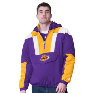 Starter Los Angeles Lakers Purple Charger Marvelous Half Zip Pullover Jacket Celebrate your team! Order this commemorative jersey.