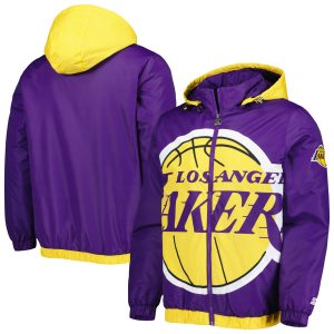 Starter Los Angeles Lakers Charming Purple The Triple Double Full Zip Hoodie Jacket Don't be left out! Get this stylish jersey and show your team pride.