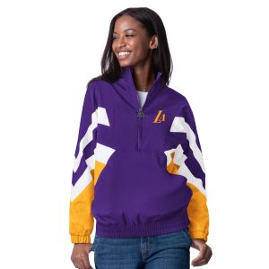 Starter Los Angeles Lakers Women's Purple Sophisticated Renegade Oxford Half Zip Jacket Perfect fit! Order this comfortable jersey.