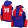 Starter Philadelphia 76ers Royal Body Notable Check Raglan Hoodie Half Zip Jacket High - demand item! Order this sought - after jersey immediately.