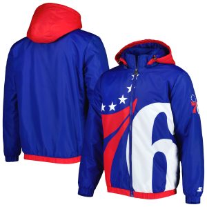 Starter Philadelphia 76ers Superb Royal The Triple Double Full Zip Hoodie Jacket Best - selling! Order this popular jersey before it's out of stock.