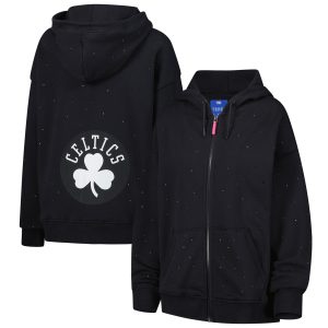 Terez Boston Celtics Women's Black Oversized Allover Gemstone Full Zip Sophisticated Hoodie Enhance your game - day look! Get this fashionable jersey.