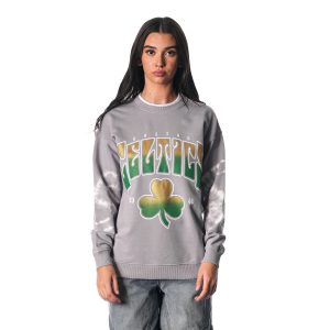 The Wild Collective Exceptional Boston Celtics Women's Heather Gray Bleached Tie Dye Pullover Sweatshirt Hurry! Exclusive offer. Get your hands on this outstanding jersey right away.