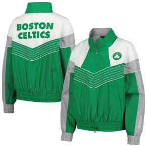 The Wild Collective Classy Boston Celtics Women's Kelly Green Courtside Half Zip Track Jacket Designed for performance! Get this functional jersey.