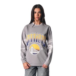 The Wild Striking Collective Golden State Warriors Women's Heather Gray Bleached Tie Dye Pullover Sweatshirt Collector's item! A rare addition to any collection.