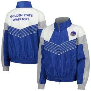 The Wild Collective Golden State Warriors Women's Royal Courtside Half Delightful Zip Track Jacket Show your dedication! Own this special jersey for your team.