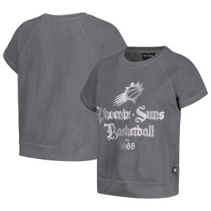 The Wild Collective Phoenix Suns Stunning Women's Gray Embroidered Fleece Raglan Short Sleeve Pullover Sweatshirt Stand out from the crowd! Wear this eye - catching jersey.