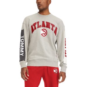 Tommy Jeans Atlanta Hawks Gray James Patch Pullover High - quality Sweatshirt Customizable! Personalize this great jersey.