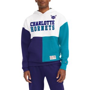 Tommy Jeans Charlotte Hornets Top - notch White/Purple Andrew Split Pullover Hoodie Sports fans