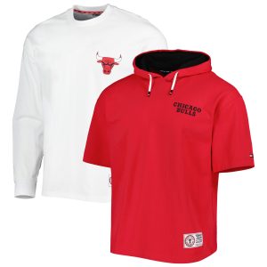 Tommy Jeans Chicago Bulls Red/White Matthew 2 In 1 T Shirt & Hoodie Combo Set Outstanding Stand out from the crowd! Wear this eye - catching jersey.