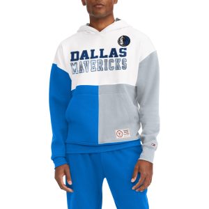 Tommy Jeans Dallas Mavericks White/Royal Andrew Split Pullover Classy Hoodie Collectors