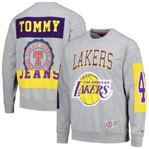 Tommy Jeans Los Angeles Lakers Heather Gray Hayes Crew Admirable Neck Pullover Sweatshirt Last chance! Grab this awesome jersey before it's gone for good.