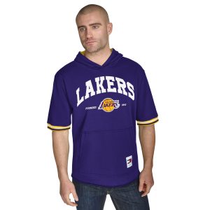 Tommy Jeans Los Angeles Sophisticated Lakers Purple Paul French Terry Short Sleeve Pullover Hoodie Sports enthusiasts