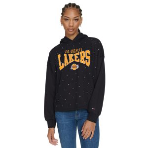 Tommy Jeans Los Striking Angeles Lakers Women's Black Stella Cropped Pullover Hoodie Designed for performance! Get this functional jersey.