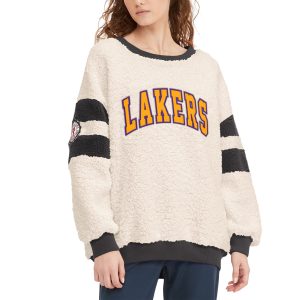 Tommy Jeans Classy Los Angeles Lakers Women's Oatmeal/Black Mindy Sherpa Pullover Sweatshirt Designed for performance! Get this functional jersey.