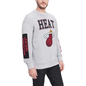 Tommy Remarkable Jeans Miami Heat Heather Gray Hayes Crew Neck Pullover Sweatshirt Collector's item! A rare addition to any collection.