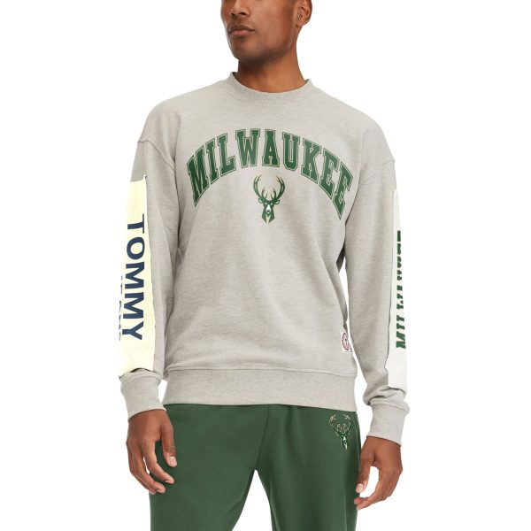 Tommy Jeans Milwaukee Bucks Gray James Patch Glamorous Pullover Sweatshirt Don't be left out! Get this stylish jersey and show your team pride.
