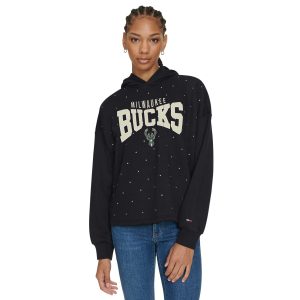 Tommy Jeans Milwaukee Bucks Women's Black Stella Cropped Pullover Exceptional Hoodie Trending now! Grab this hot jersey while you can.