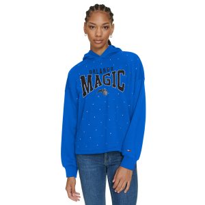 Tommy Fabulous Jeans Orlando Magic Women's Blue Stella Cropped Pullover Hoodie Collectors