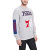 Tommy Jeans Distinguished Philadelphia 76ers Heather Gray Hayes Crew Neck Pullover Sweatshirt Retailers