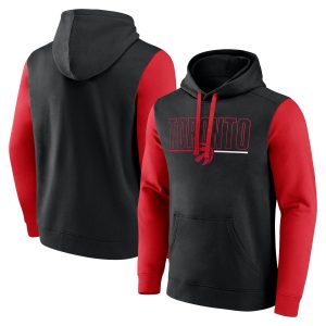 Toronto Luxurious Raptors Black Outline Colorblock Pullover Hoodie Team spirit! Show it off with this awesome jersey.
